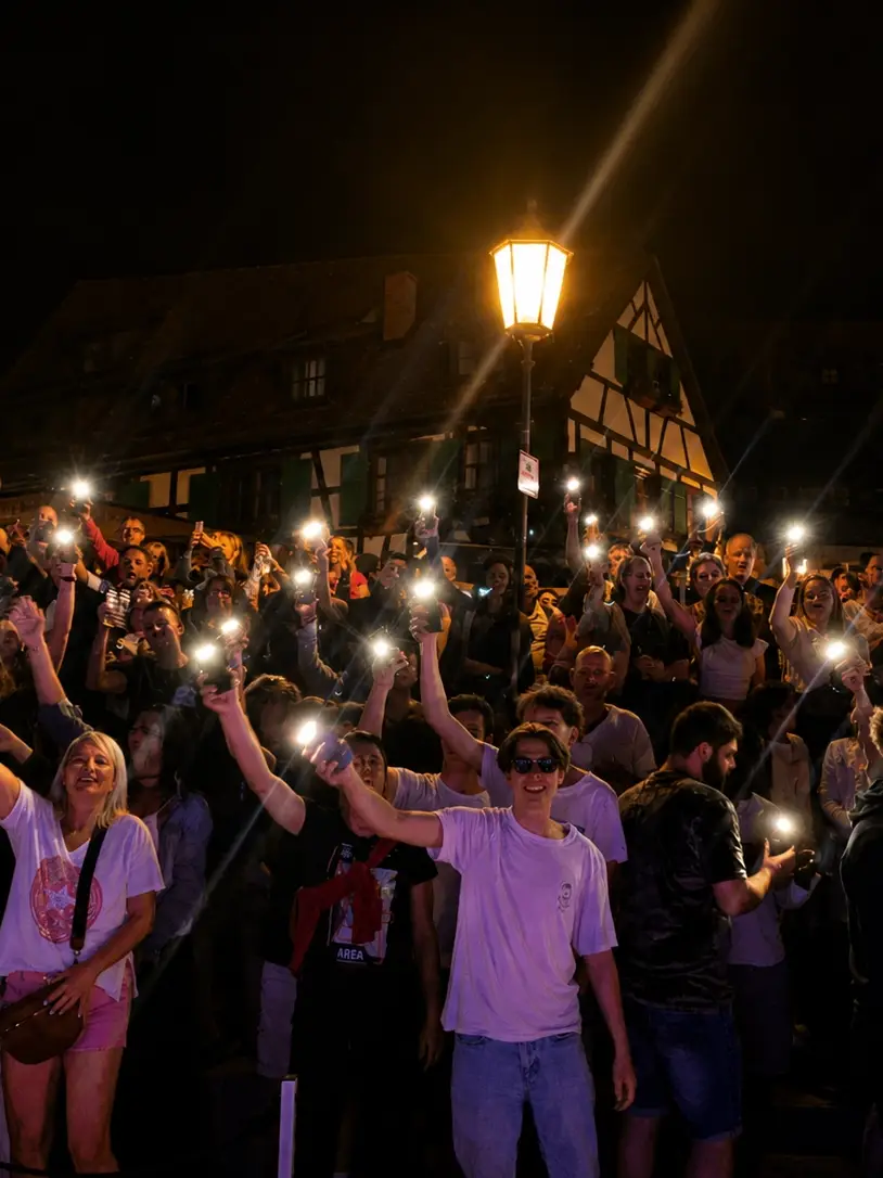 Lichtermeer am Stadtfest Rottenburg mit Orange Partyband